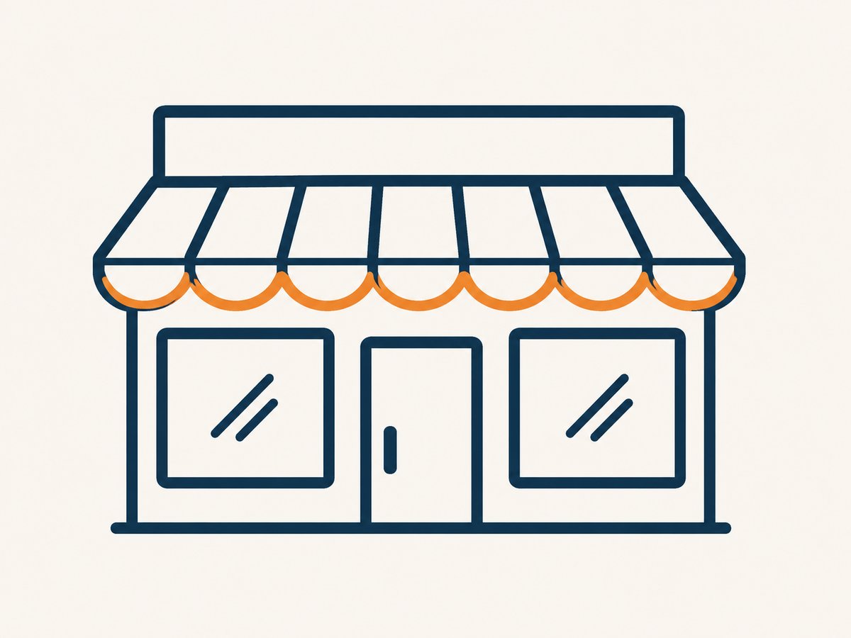 店頭買取（店舗ファサードのイラスト）